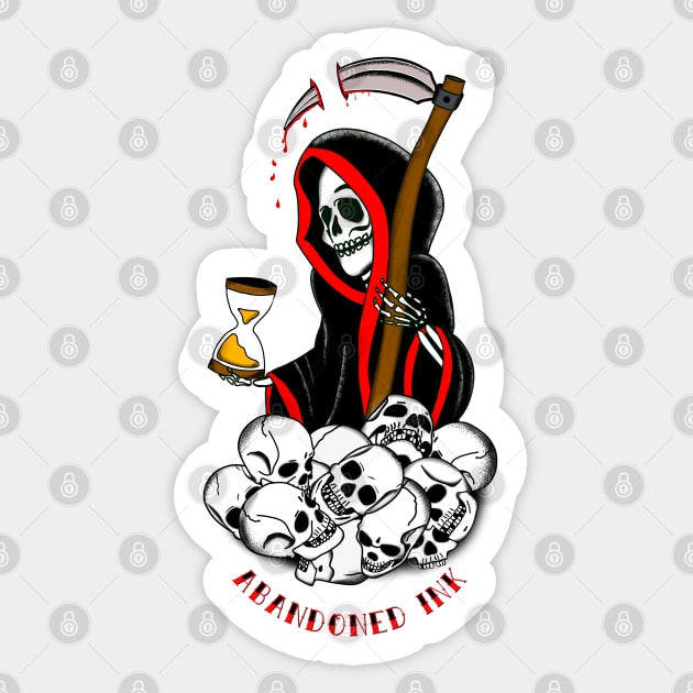 Grim Reaper Sticker by Abandoned Ink